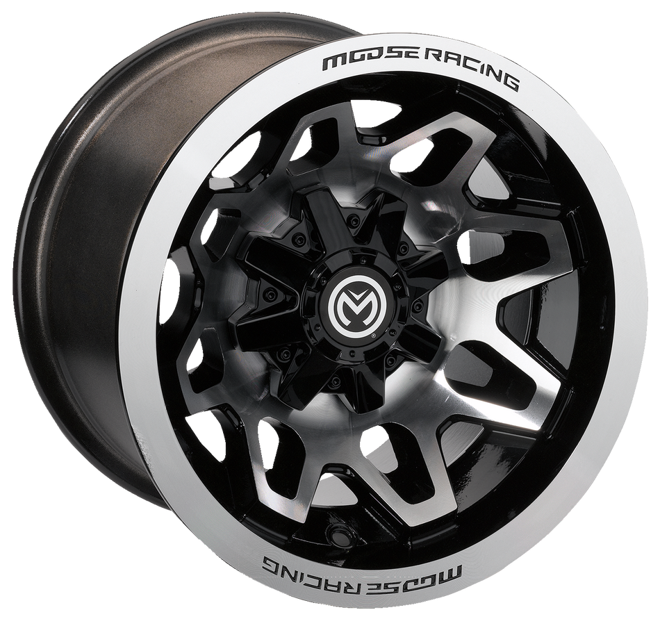 MOOSE UTILITY Wheel - 416X - Front/Rear - Machined Black - 12x7 - 4/156 - 4+3 416M127156GBMF4
