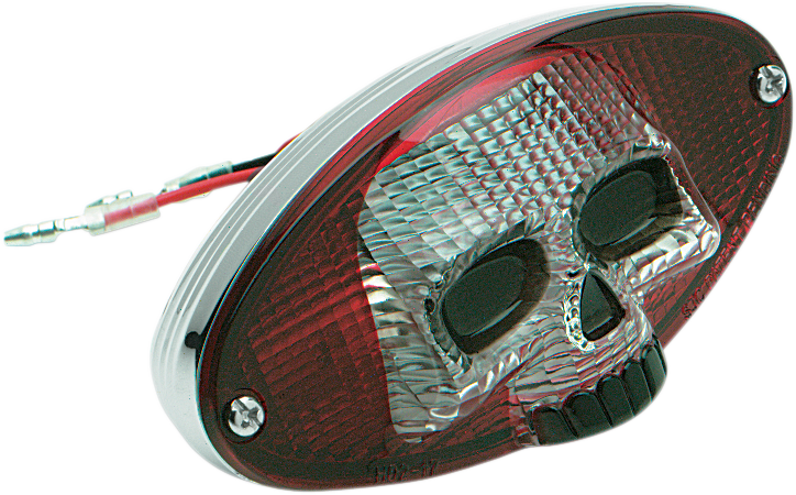 DRAG SPECIALTIES Taillight - Red Cat Eye with Skull Face 12-0403RCR-BC3