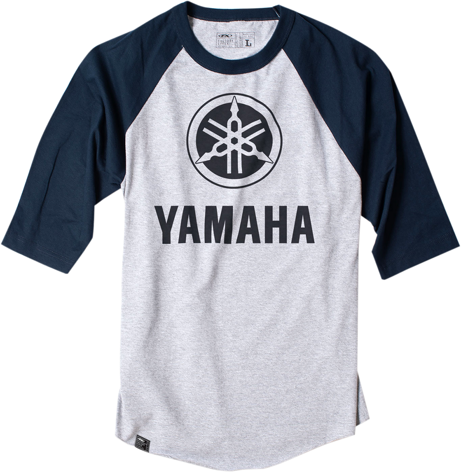 FACTORY EFFEX Yamaha Baseball T-Shirt - Grey/Blue - Large 17-87224