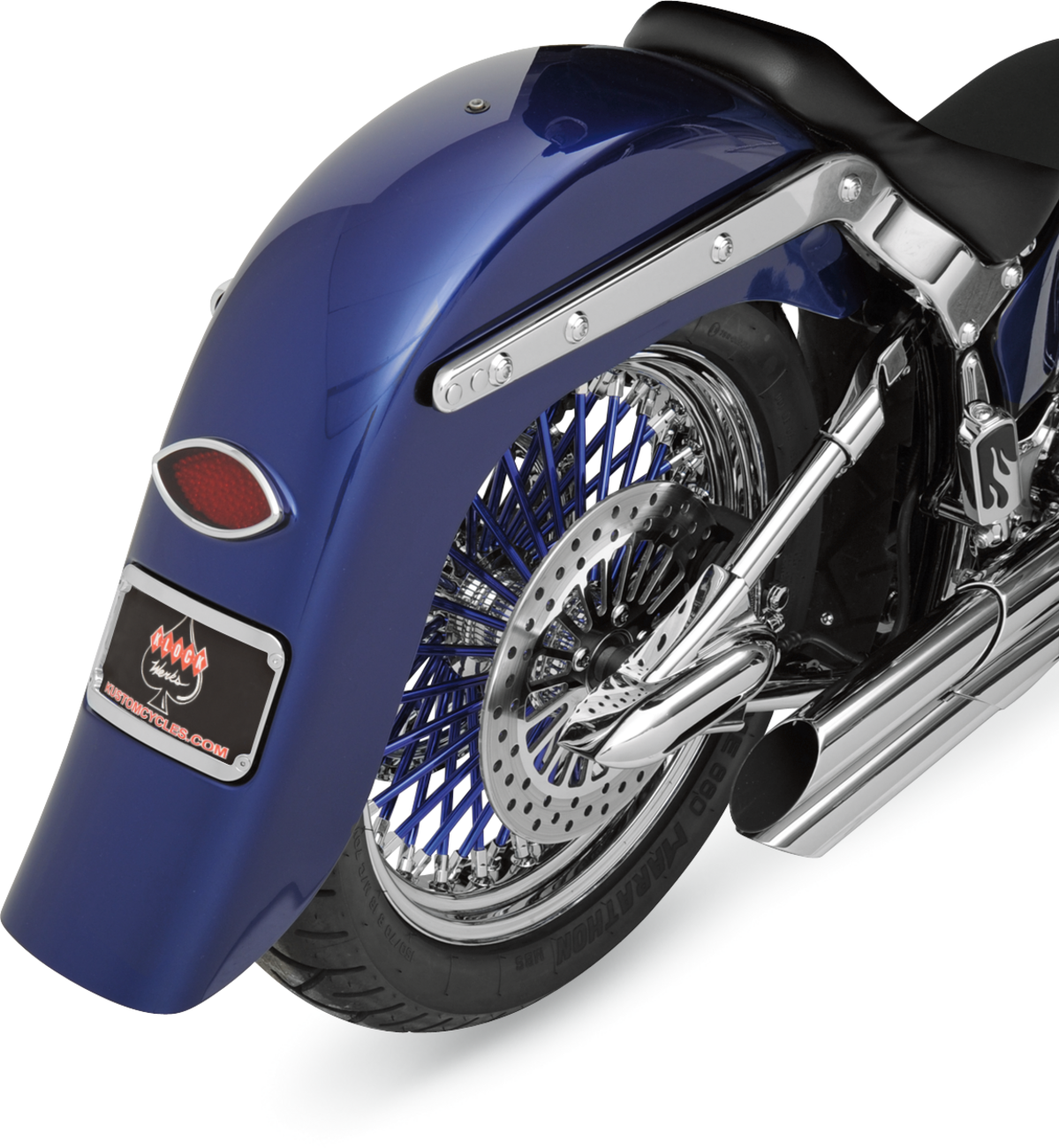 KLOCK WERKS Benchmark 4" Stretched Rear Fender - Frenched - Steel - For Custom Application KWF-02-0400