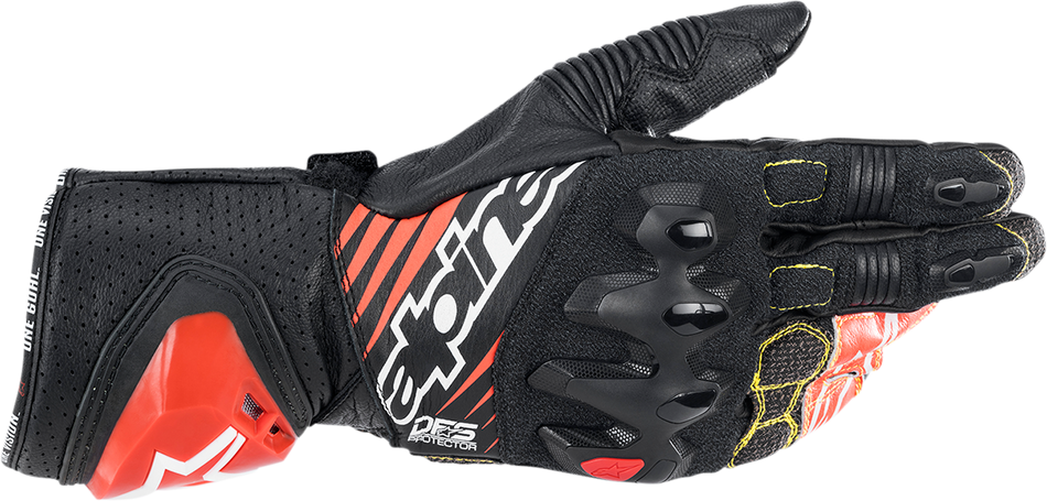 ALPINESTARS GP Tech v2 Gloves - Black/White/Fluo Red - 2XL 3556622-1231-2X