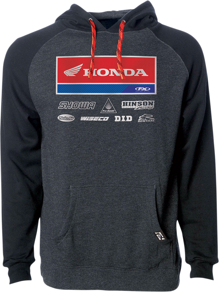 FACTORY EFFEX Honda 21 Racewear Hoodie - Charcoal/Black - Large 24-88324