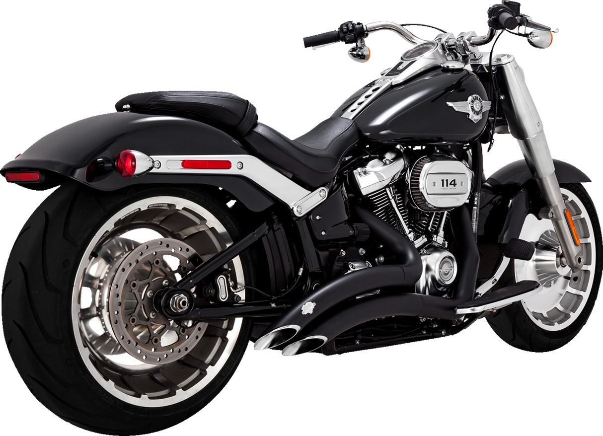 VANCE & HINES Big Radius Exhaust System - Black Softail Fat Boy 2018-2023 46375