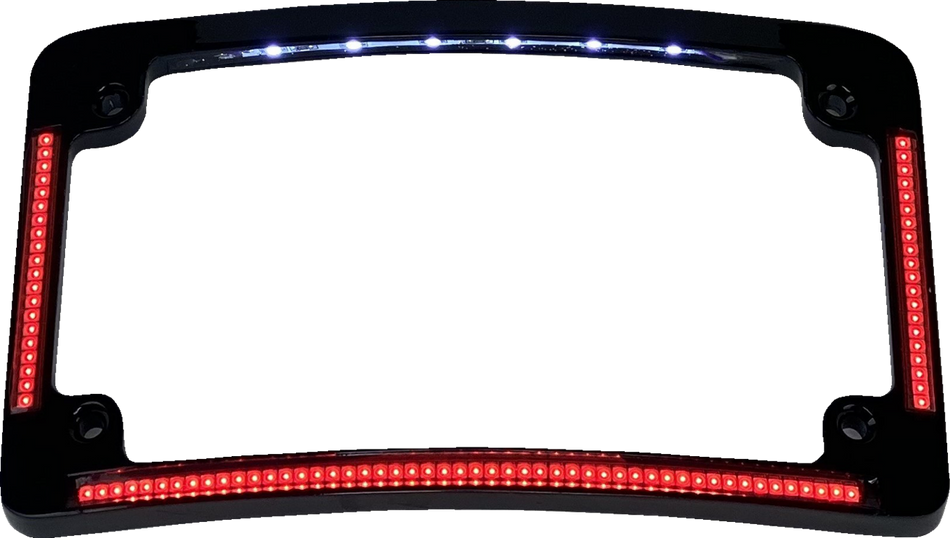 CUSTOM DYNAMICS License Plate Frame - Red/White LED - Black TF08-B