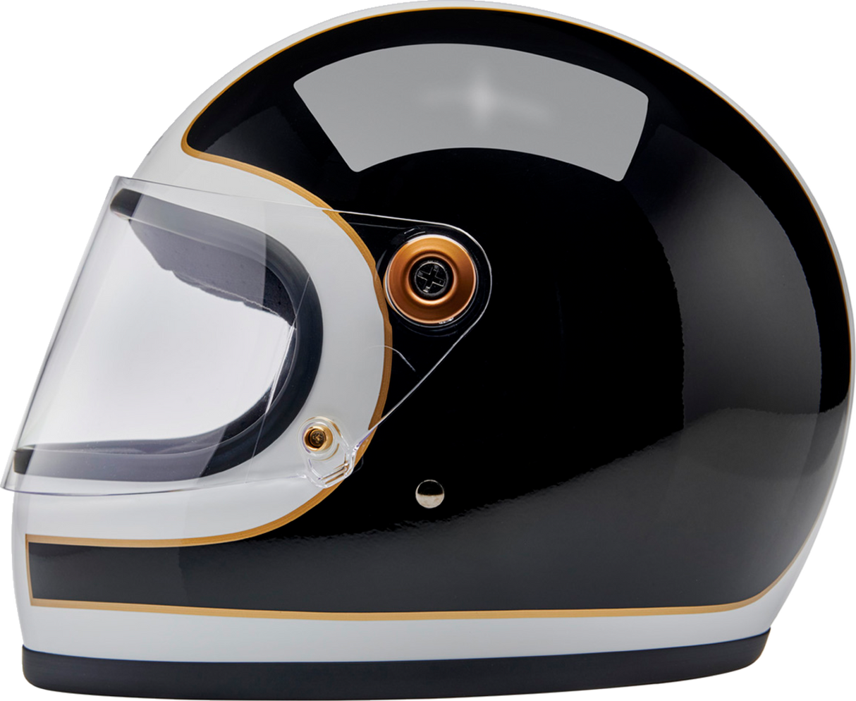 Casco BILTWELL Gringo S - Blanco brillante/Negro Tracker - Mediano 1003-566-503 