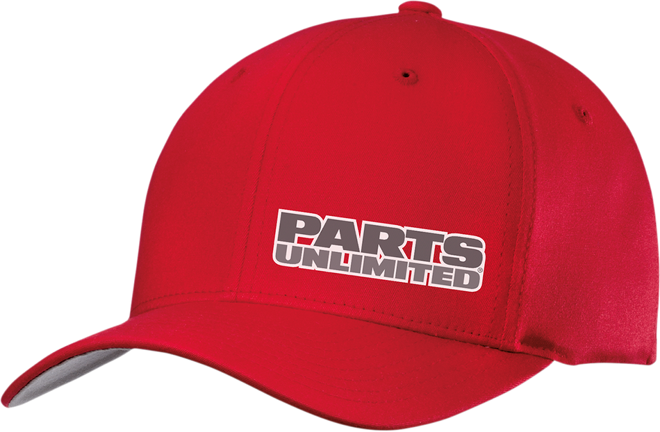 THROTTLE THREADS Parts Unlimited Curved Bill Hat - Red - Small/Medium PSU29H51RDSM