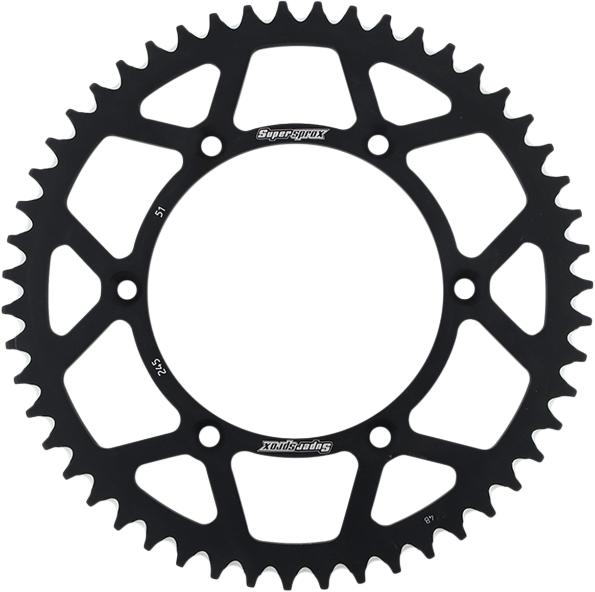 SUPERSPROX Rear Sprocket - Black - Yamaha - 51 Tooth RAL-245-51 BLK