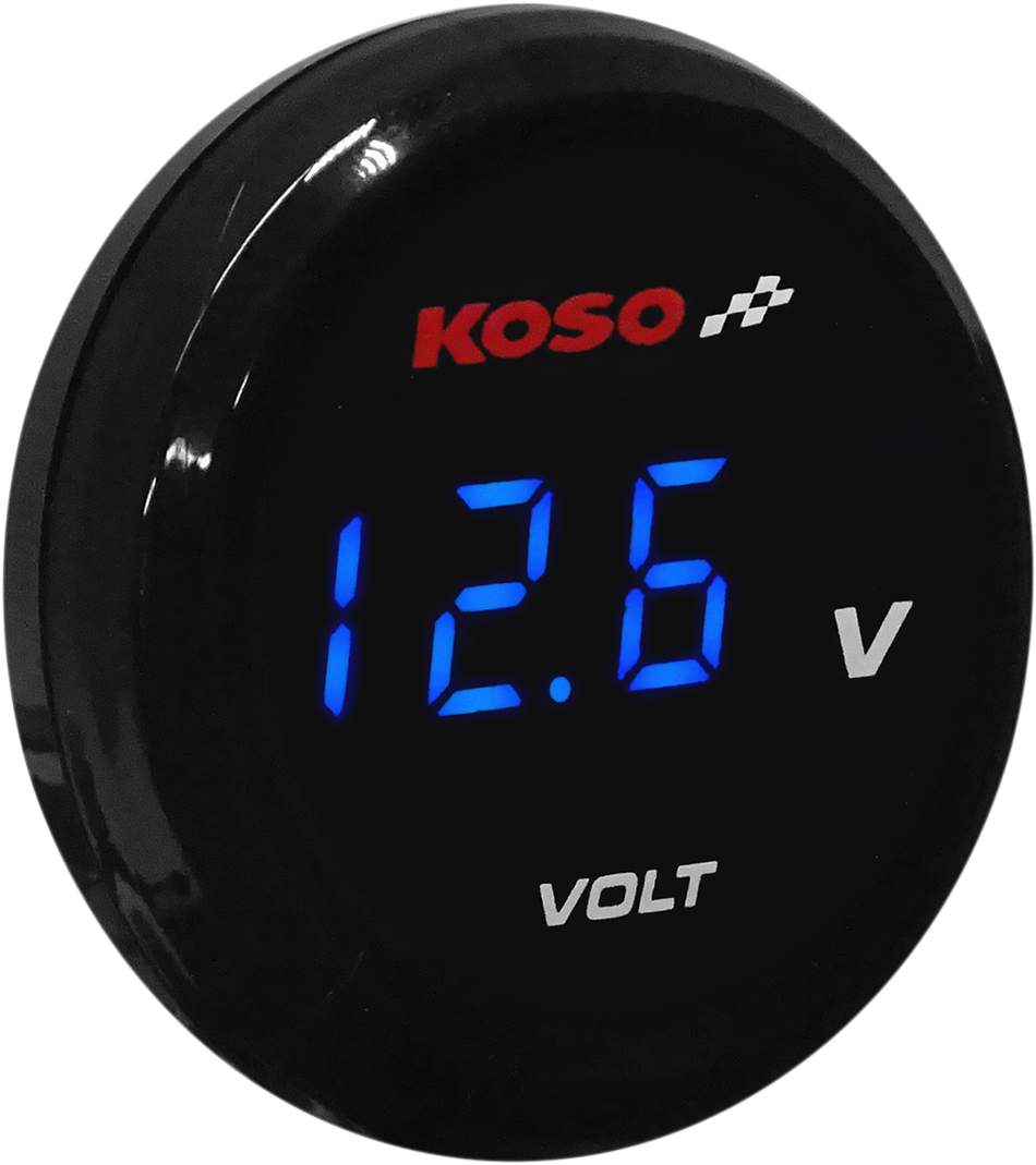 KOSO NORTH AMERICA I-Gear Volt Meter - Blue Digits - 1.57" Diameter x 0.43" D BA067B00