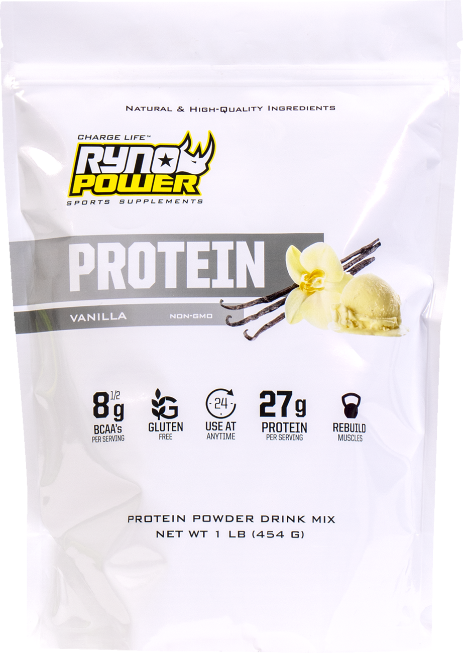 RYNO POWER Protein Powder - Vanilla - 1 lb - 10 Servings 1LB-PPV