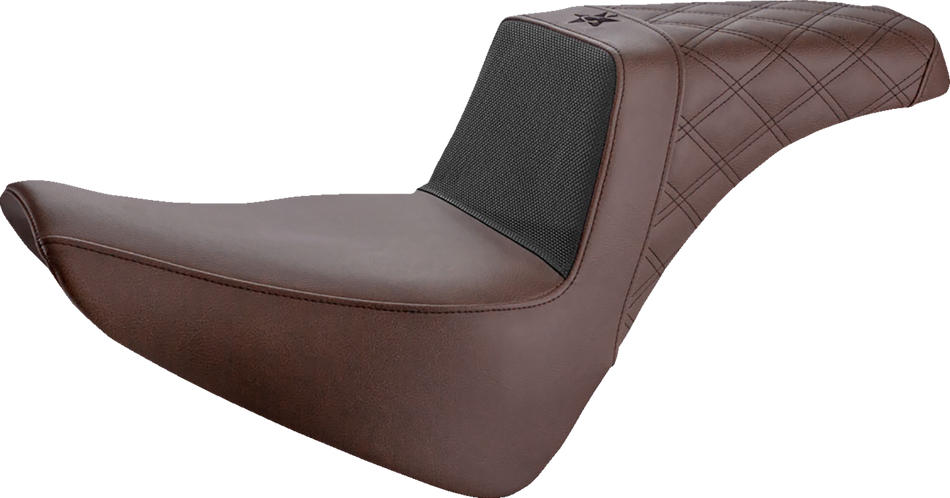 SADDLEMEN Unknown Industries Seat - Front Carbon Fiber/Black Gripper Lumbar/Rear Lattice Stitch - FL '18-'22 UN18-33-173BR