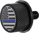 FIGURATI DESIGNS Seat Mounting Knob - Black - Blue Line American Flag FD71-SEAT KN-BK