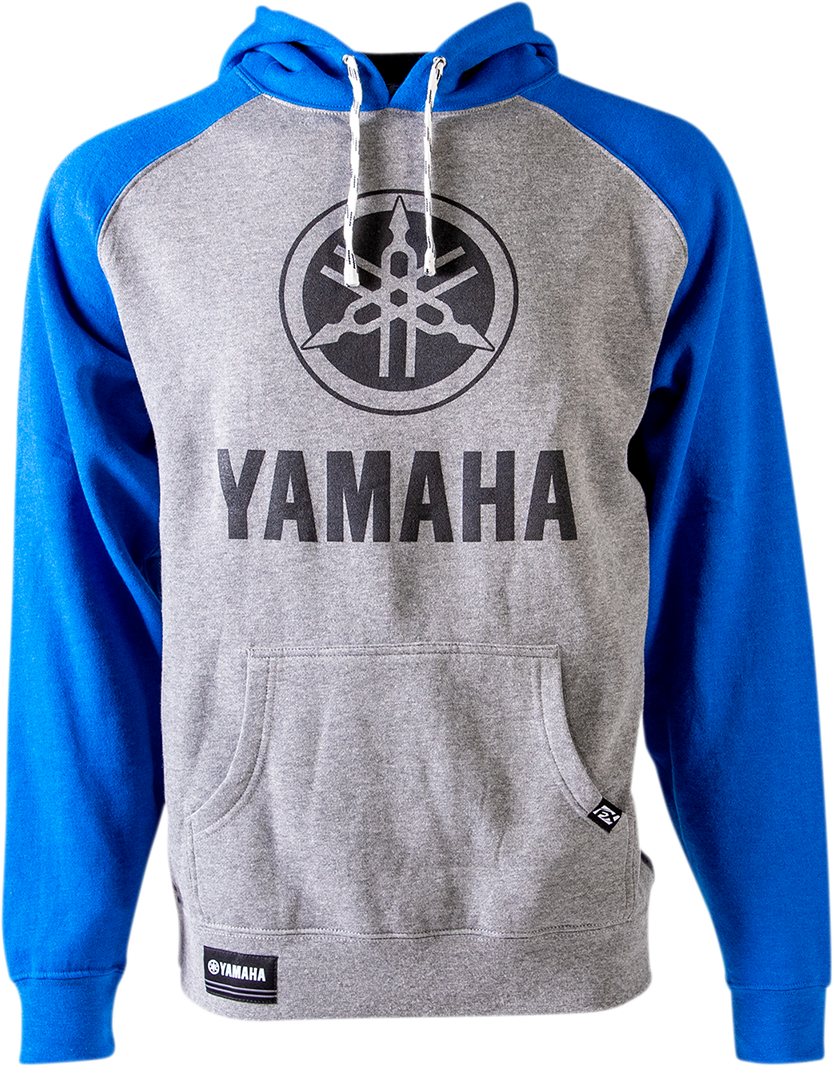 FACTORY EFFEX Yamaha Pullover Hoodie - Gray/Royal Blue - Large 24-88204