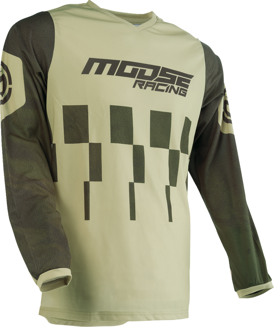 MOOSE RACING Qualifier Jersey - Green/Tan - Large 2910-7544
