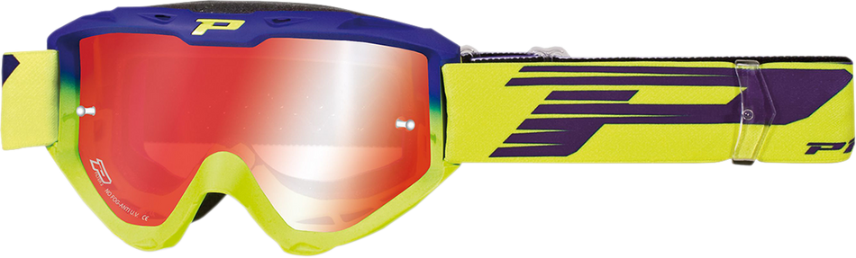 PRO GRIP 3450 Riot Goggles - Electric Blue/Yellow Fluo - Mirror PZ3450BEGFFL
