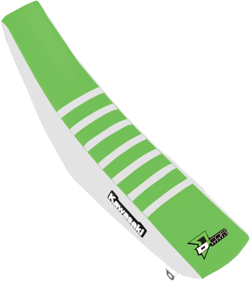 D'COR VISUALS Seat Cover - White/Green/White - KX250/450 '19-'22 30-20-475