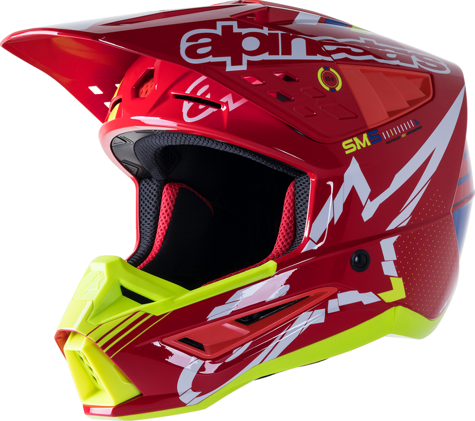 ALPINESTARS SM5 Helmet - Action - Red/White/Fluo Yellow - Small 8306122-3325-SM