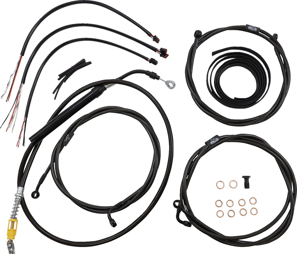 Kit de cables LA CHOPPERS - Manillar Ape Hanger de 15" - 17" - Medianoche LA-8058KT2-16M 