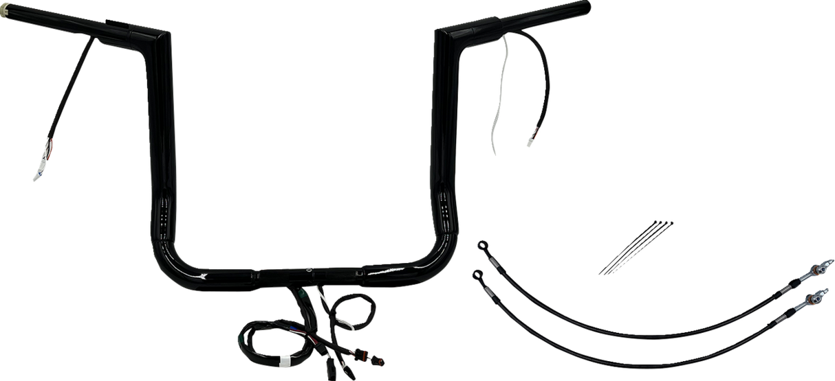 FAT BAGGERS INC. Handlebar Kit - Flat Top - 14" - Black 602214-B