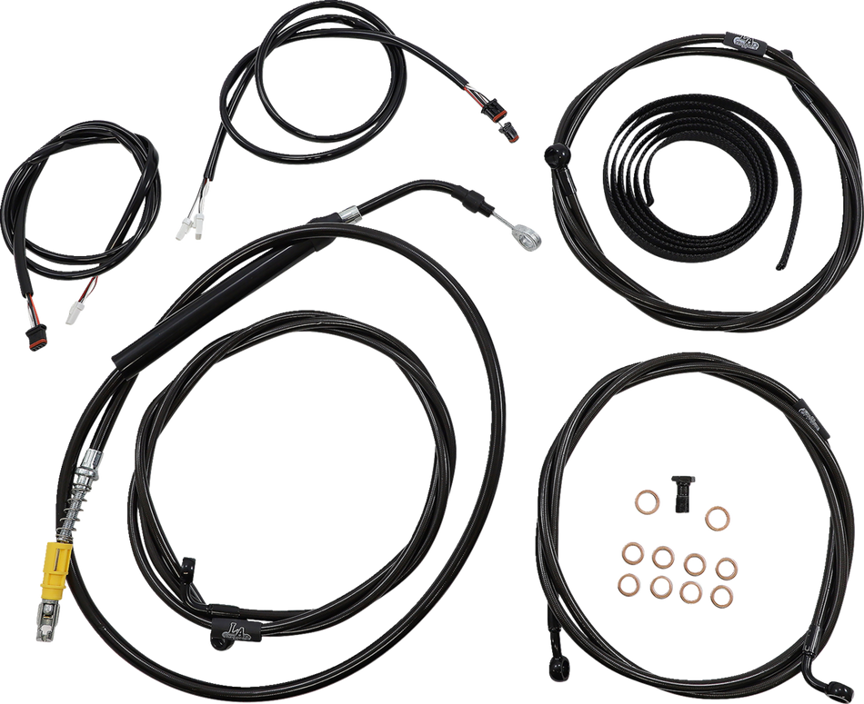 LA CHOPPERS Kit de cables - Manillar Ape Hanger de 15" - 17" - ABS - Negro LA-8056KT3-16B 