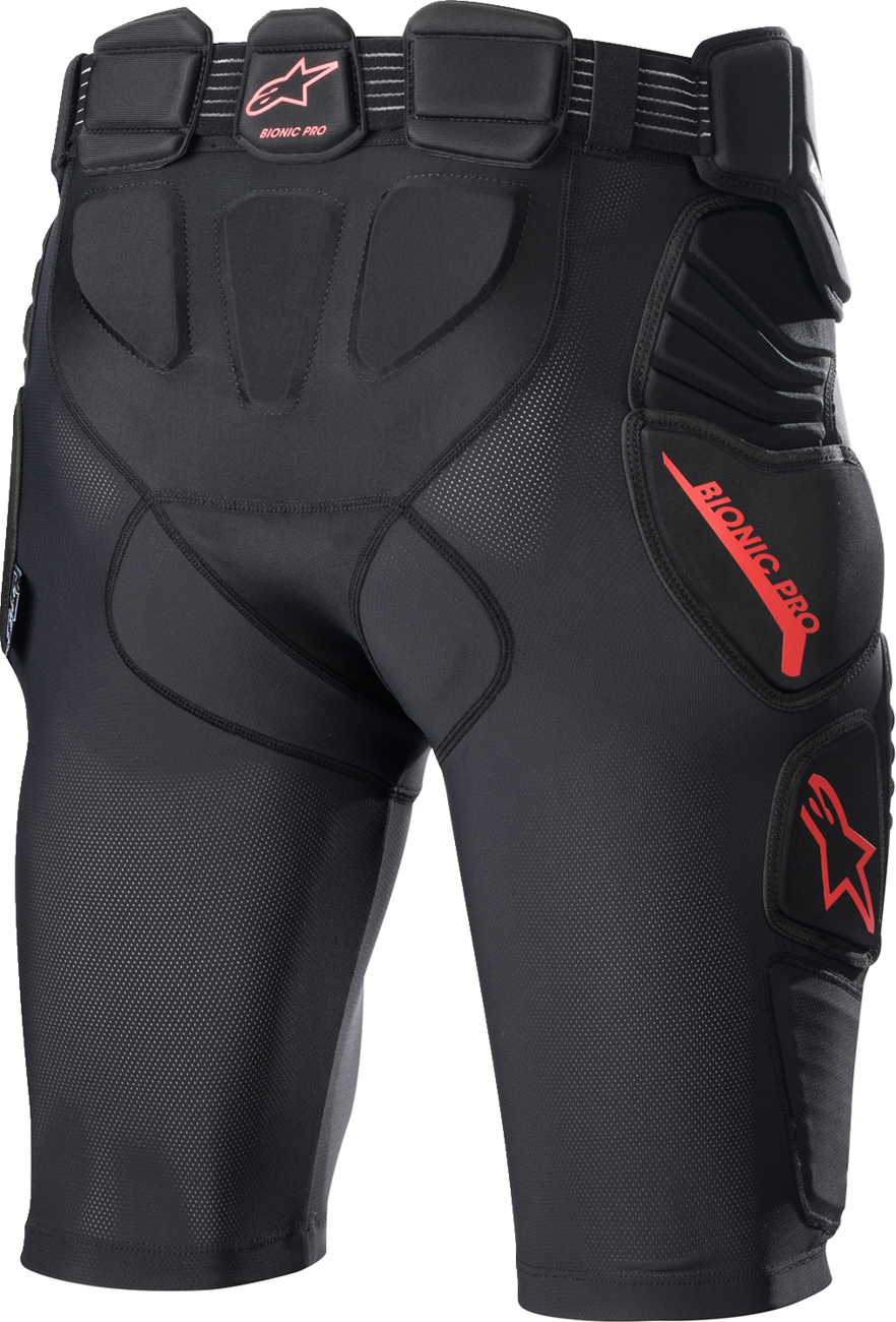 ALPINESTARS Bionic Pro Protection Shorts - Black/Red - Large 6507523-13-L