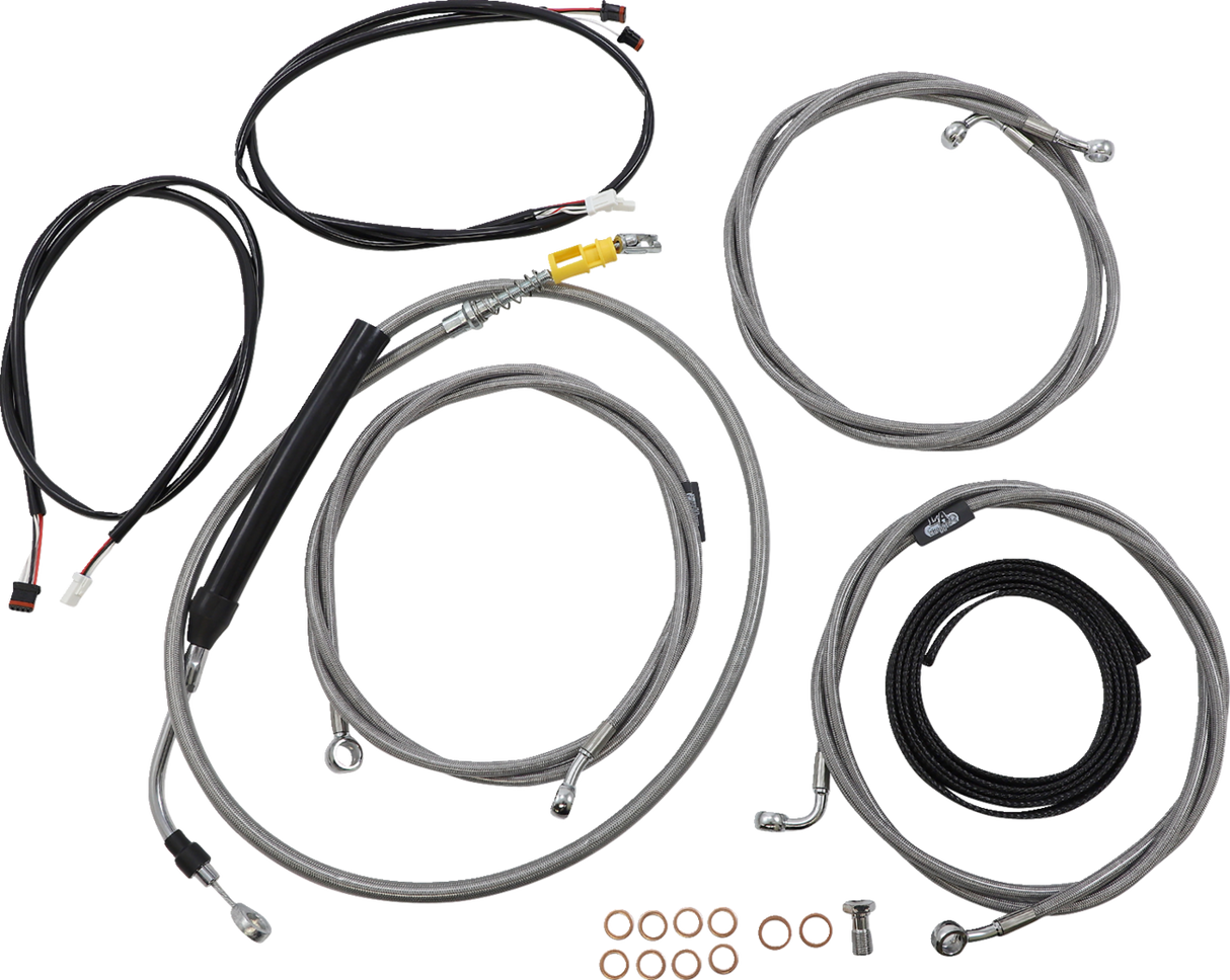 LA CHOPPERS Cable Kit - 12" - 14" Ape Hanger Handlebars - ABS - Stainless LA-8056KT3-13