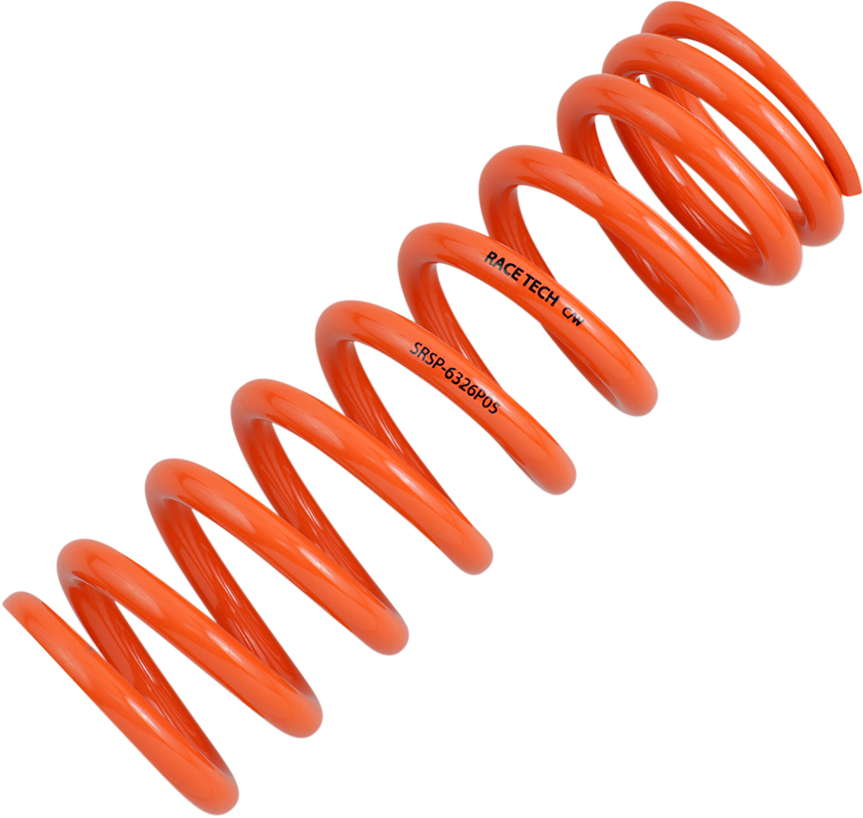 RACE TECH Progressively Wound Shock Spring - Orange - P05 - Spring Rate 336 lbs/in SRSP 6326P05