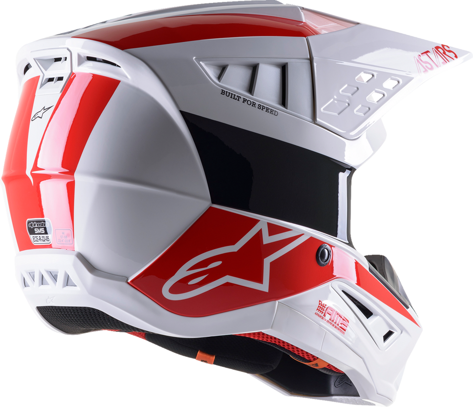 ALPINESTARS SM5 Helmet - Bond - White/Red - Medium 8303522-2032-MD