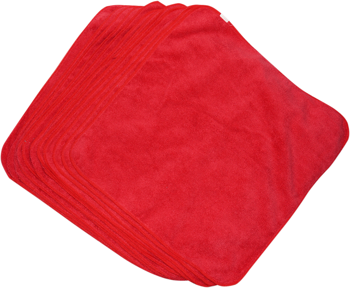 HARDLINE Microfiber Towels - Red - 12 Pack M16260R