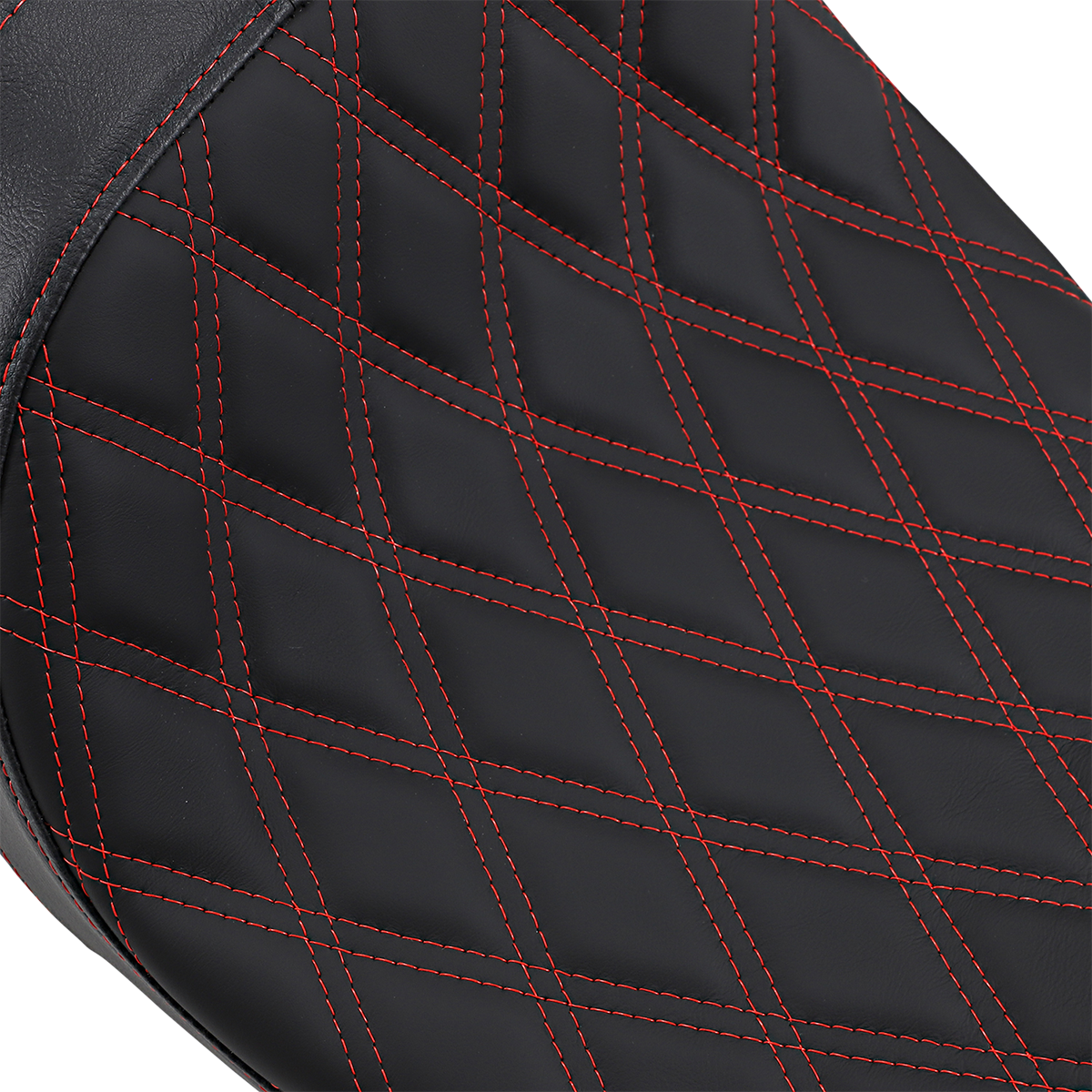 DRAG SPECIALTIES Predator 2-Up Seat - Double Diamond - Red Stitching - FL '08-'22 0801-1272