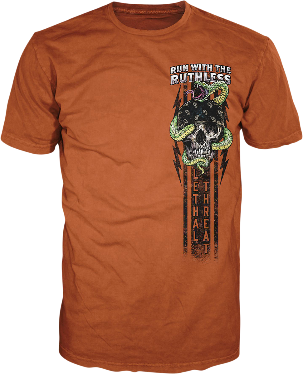 LETHAL THREAT Run with the Ruthless T-Shirt - Orange - Medium LT20897M