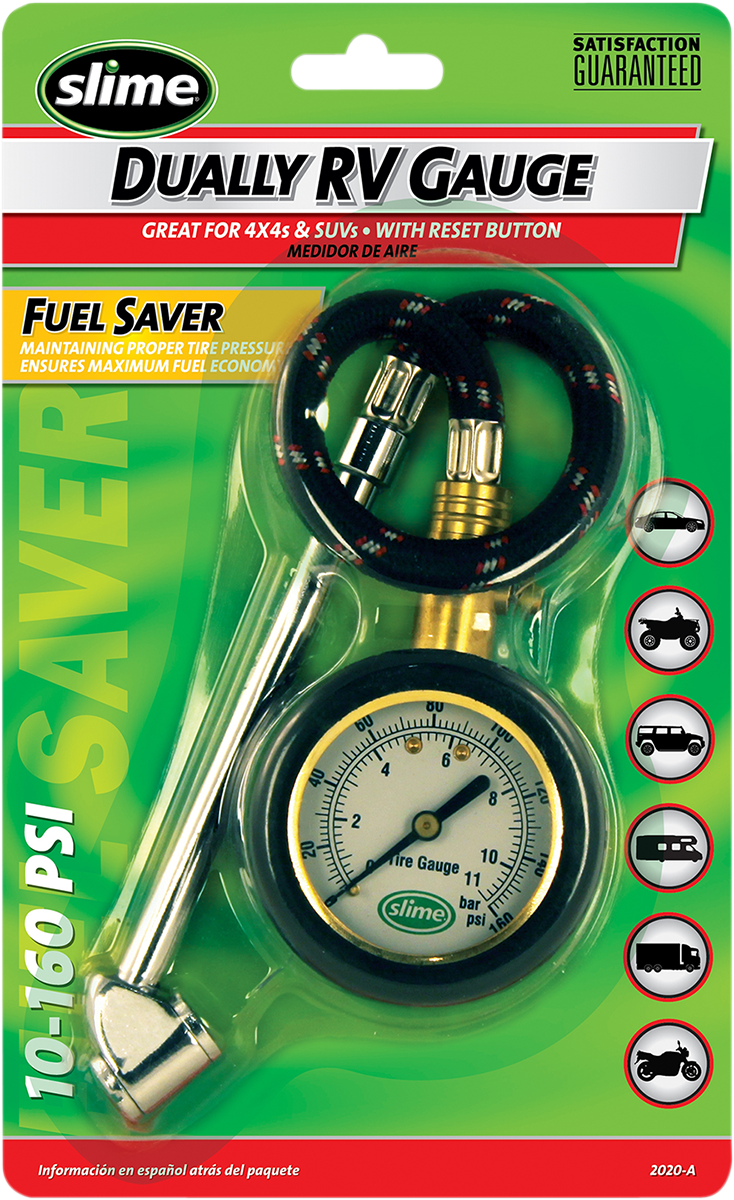 SLIME Tire Gauge - 10-160 PSI Dual 2020-A