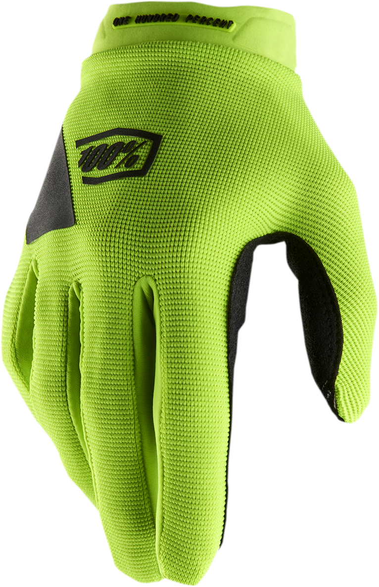100% Women's Ridecamp Gloves - Fluo Yellow/Black - Large 10013-00008