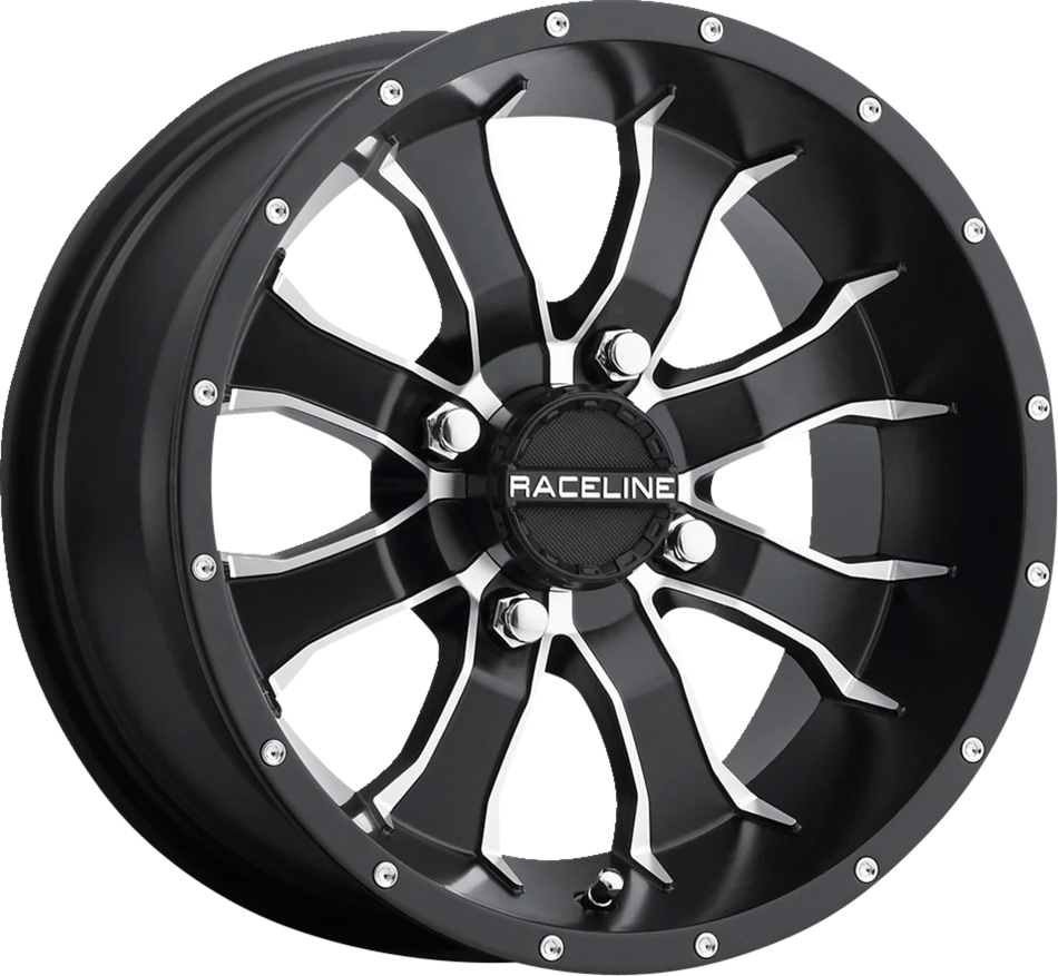 RACELINE WHEELS Wheel - Mamba - Front/Rear - Black/Machined - 14x7 - 4/110 - 5+2 A7747011-52