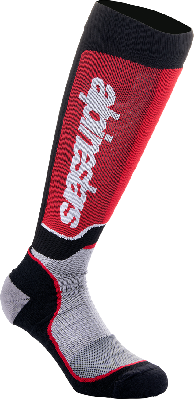 ALPINESTARS MX Plus Socks - Black/Red/Gray - Medium 4702324-1215-M
