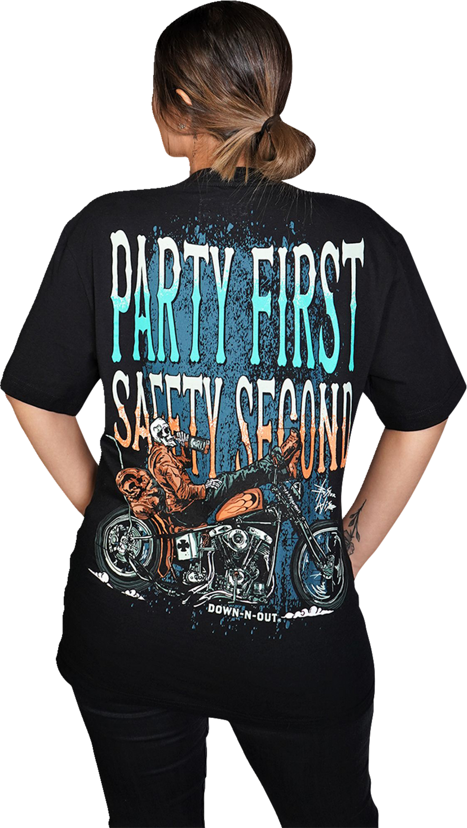 LETHAL THREAT Down-N-Out Party First Safety Second - Black - Small DT10043S