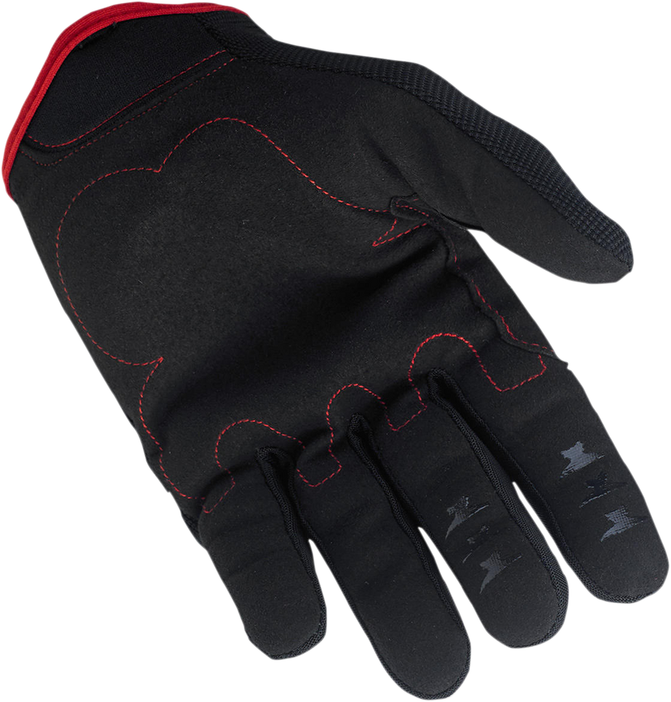 BILTWELL Moto Gloves - Black/Red - Large 1501-0108-004