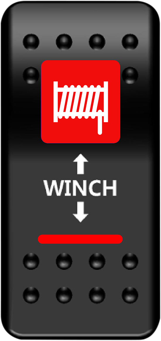 MOOSE UTILITY Rocker Switch -Winch - Red WN-I-O-R