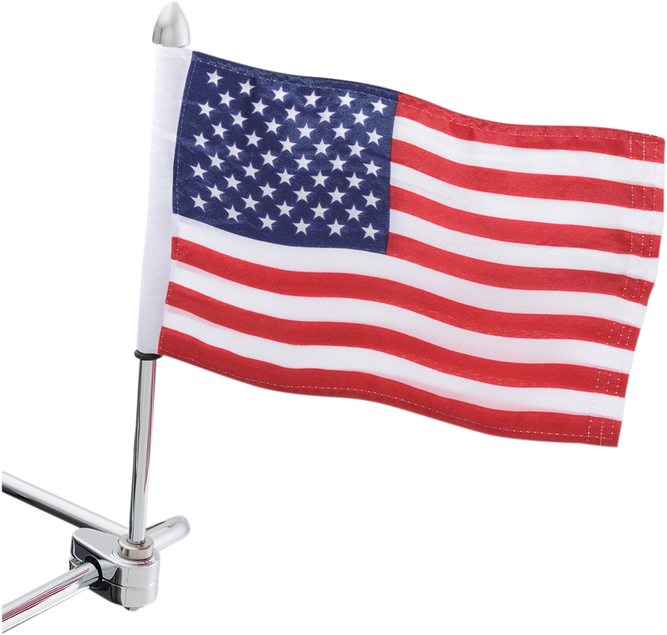 SHOW CHROME Flag Pole - With Flag - Tubular Mount 4-248A