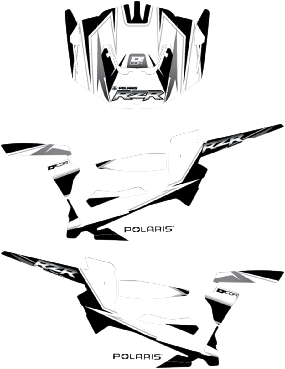 D'COR VISUALS Kit de gráficos completo - Blanco/Negro - 2 puertas - RZR 20-60-110 