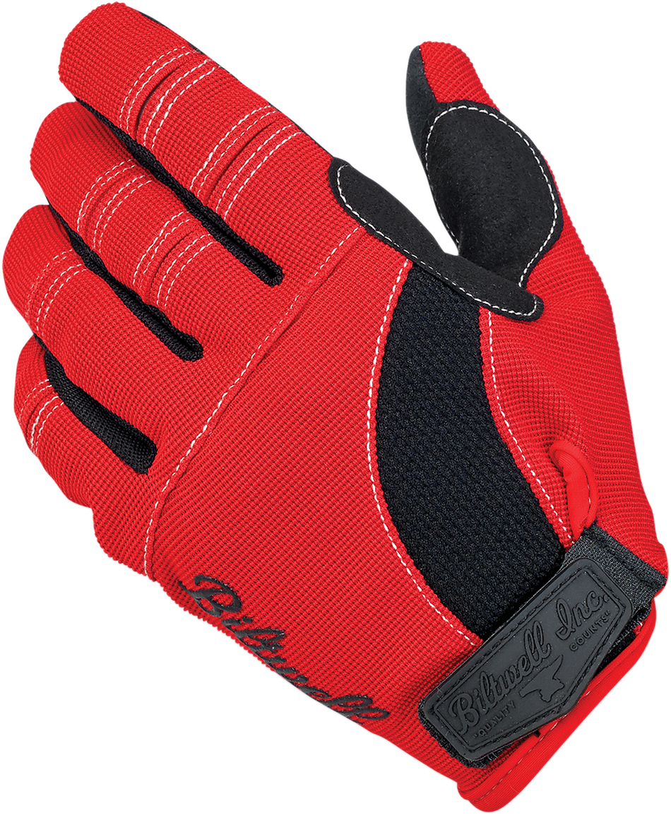 BILTWELL Moto Gloves - Red/Black/White - Large 1501-0804-004