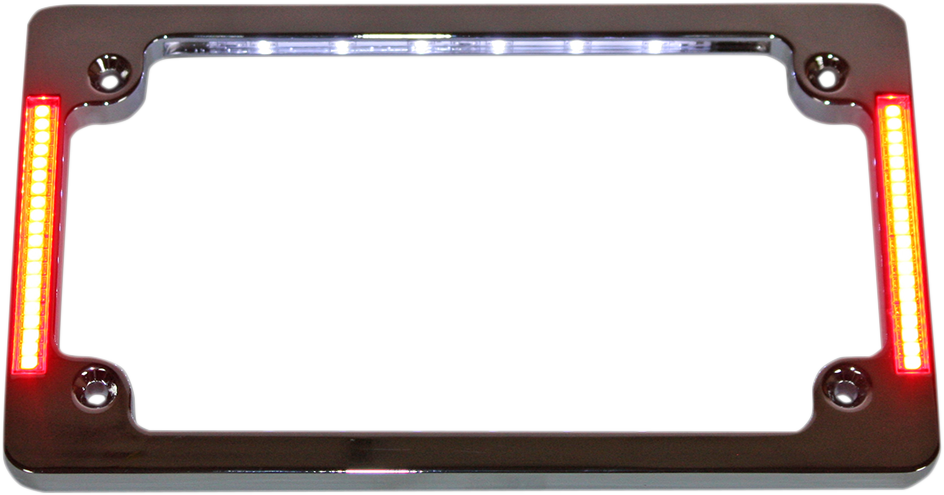 CUSTOM DYNAMICS License Plate Frame with LED - Flat - Chrome TF07-C