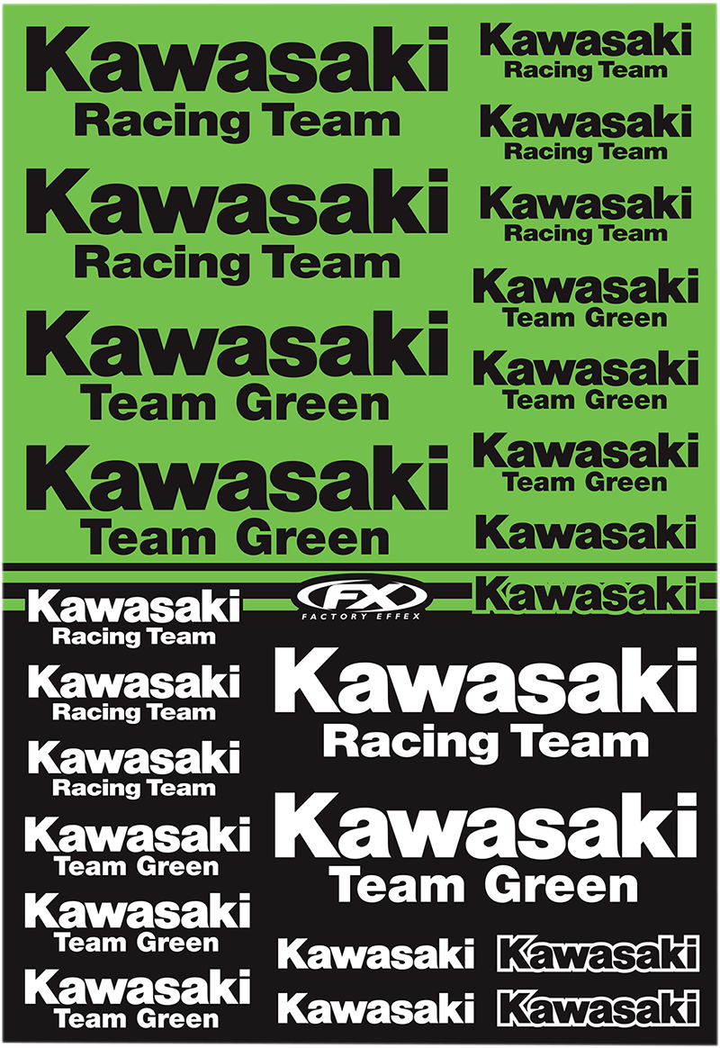 Kit de adhesivos FACTORY EFFEX - Kawasaki Racing 22-68132 