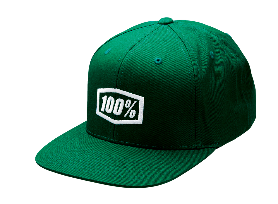 100% Icon Snapback Hat - Forest Green - One Size 20044-00002