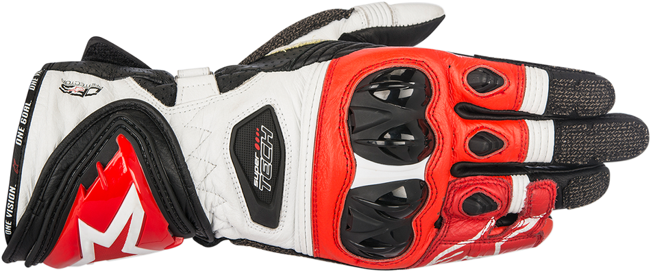 ALPINESTARS Supertech Gloves - Black/White/Red - 2XL 3556017-123-2X