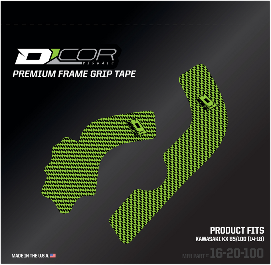 D'COR VISUALS Frame Grip Tape - Green - Kawasaki 16-20-100