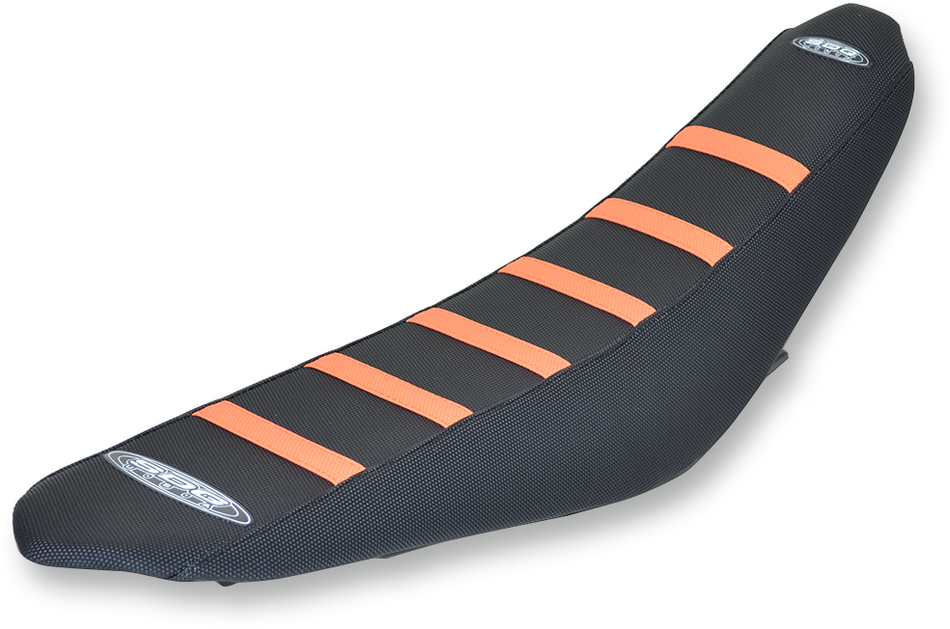 SDG 6-Ribbed Seat Cover - Orange Ribs/Black Top/Black Sides 95935OK