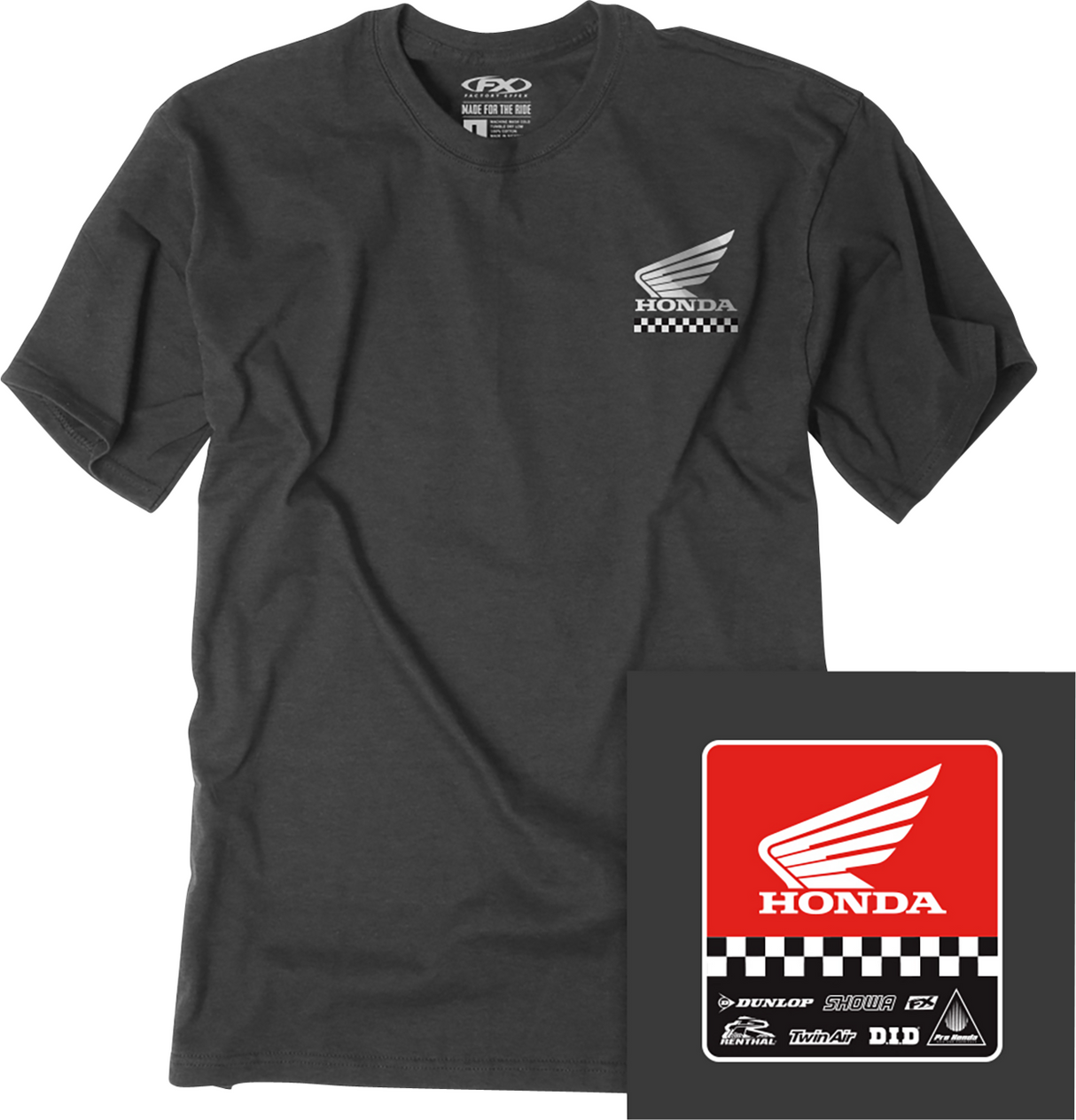 FACTORY EFFEX Youth Honda Starting Line T-Shirt - Heather Charcoal - Medium 27-83302