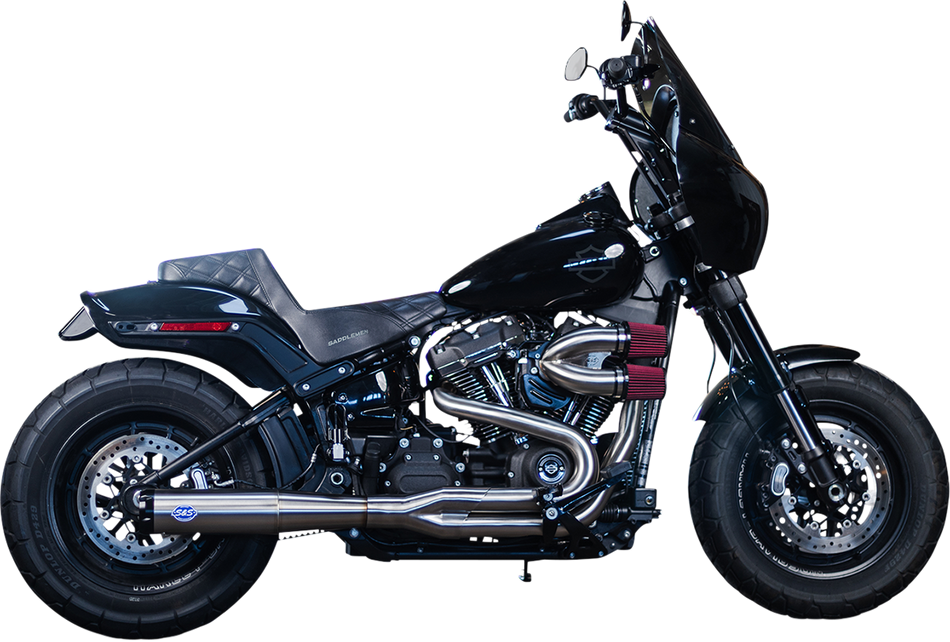 Sistema de escape S&amp;S CYCLE SuperStreet 2:1 50 State - M8 Softail - Acero inoxidable 550-0996B 