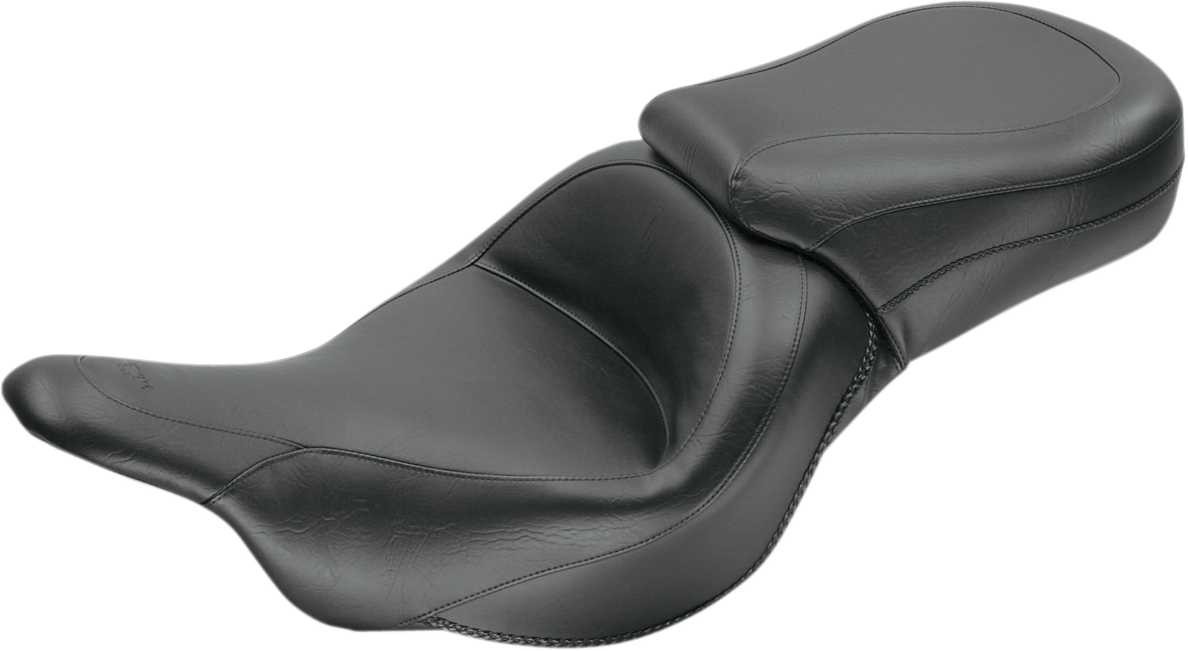 MUSTANG Seat - Vintage - Wide - Touring - Without Driver Backrest - One-Piece - Smooth - Black - Vulcan 76601