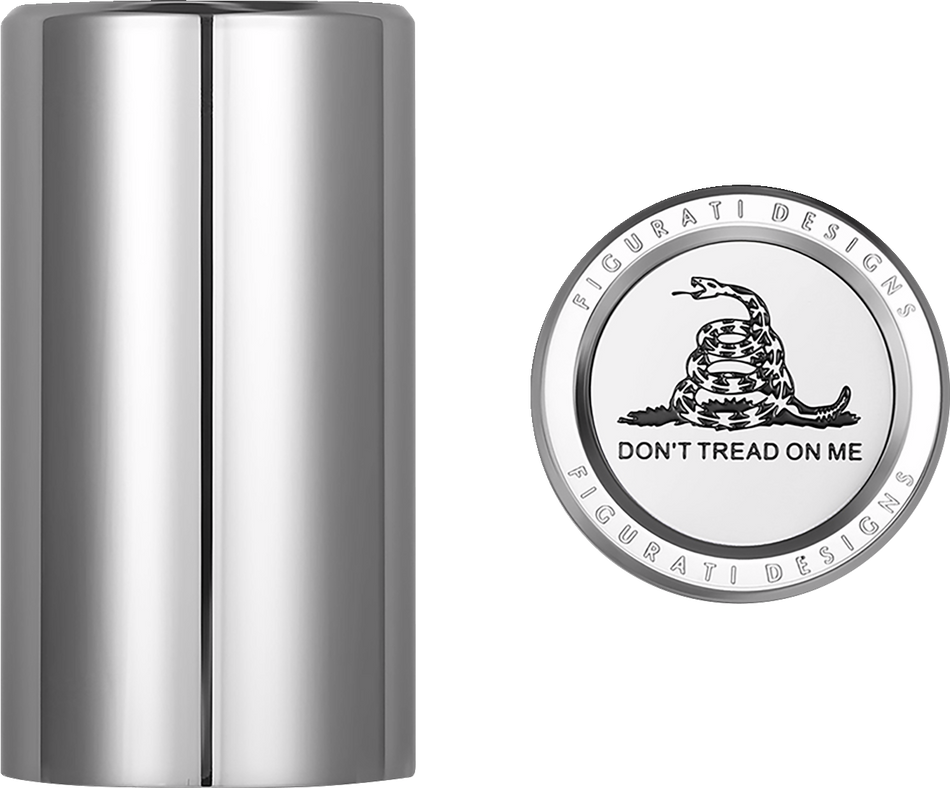 FIGURATI DESIGNS Docking Hardware Covers - Don't Tread On Me - Long - Stainless Steel FD40-DC-2545-SS